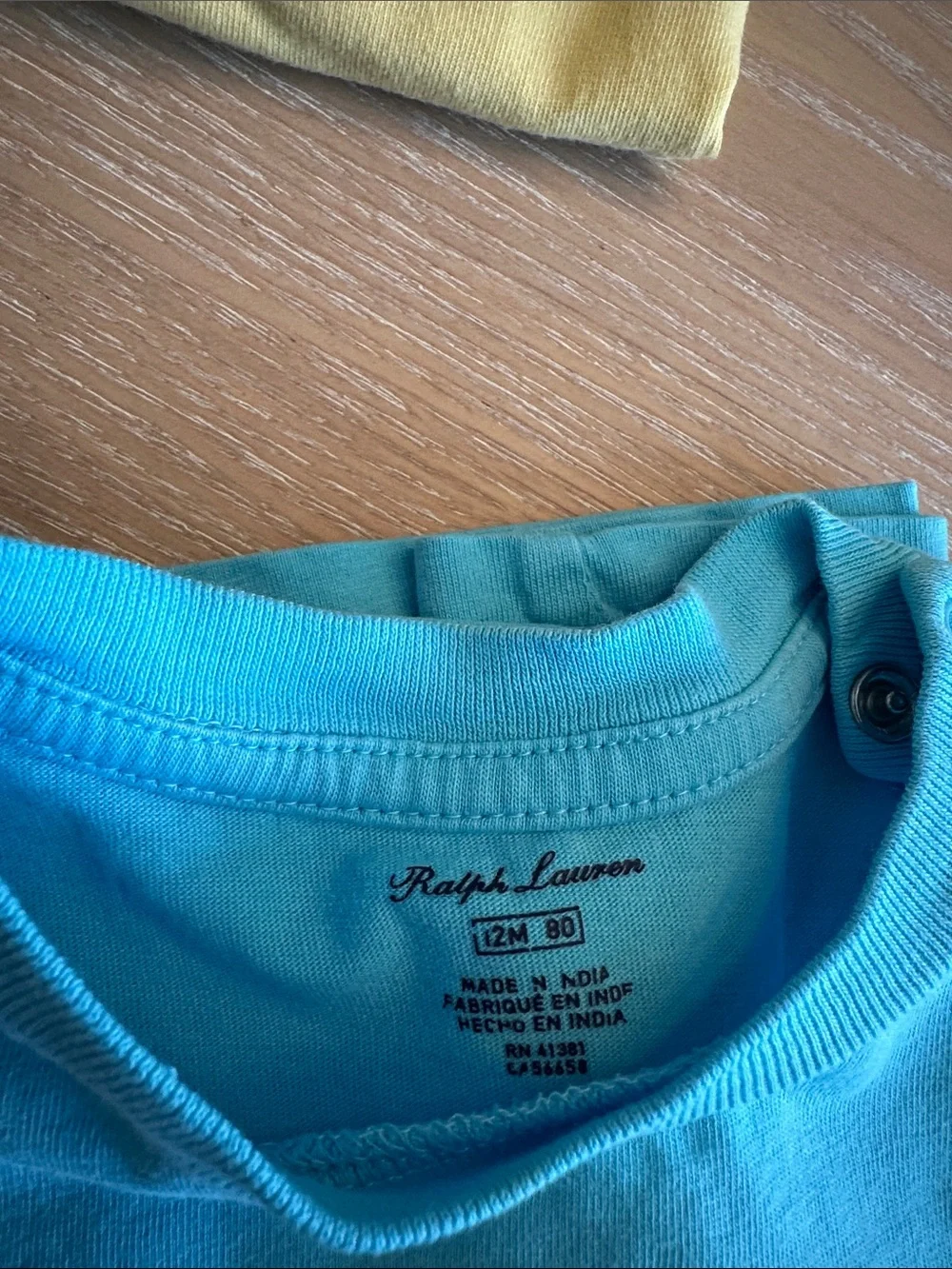 Ralph Lauren Kids Short-Sleeve Tshirts (2) in Yellow and Light Blue size 12M